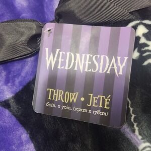 Wednesday Addams Netflix Throw Blanket 60x70 Inch‎ Purple Black NWT